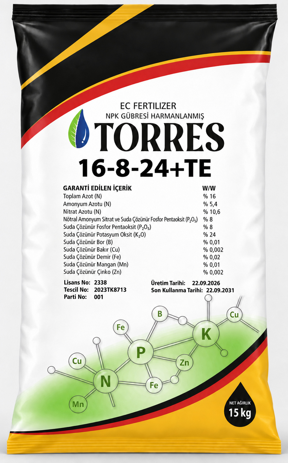 TORRES 16-8-24 +TE ( 15 Kg ) ürün görseli
